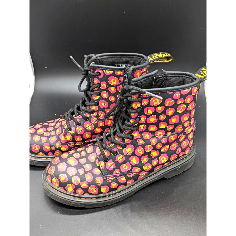 Dr. Martens 1460 J Women’s Floral Leather Lace-Up Lined Combat Ankle Boots 4